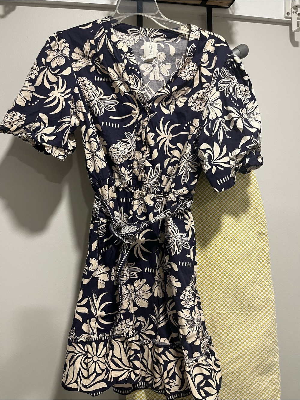Joie Navy Floral Wrap Dress with Belt